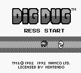 Dig Dug title screen for GameBoy